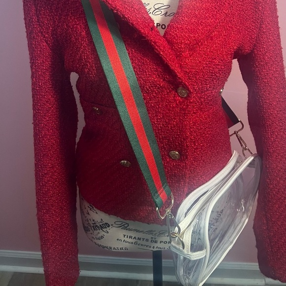 NWT-PVC STADIUM/CONCERT CROSSBODY BAGS WITH CHANGEABLE STRAPS - Picture 2 of 3